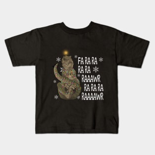 Funny Dinosaur Fa Ra Ra Rawr Rawr Christmas T-Rex Kids T-Shirt